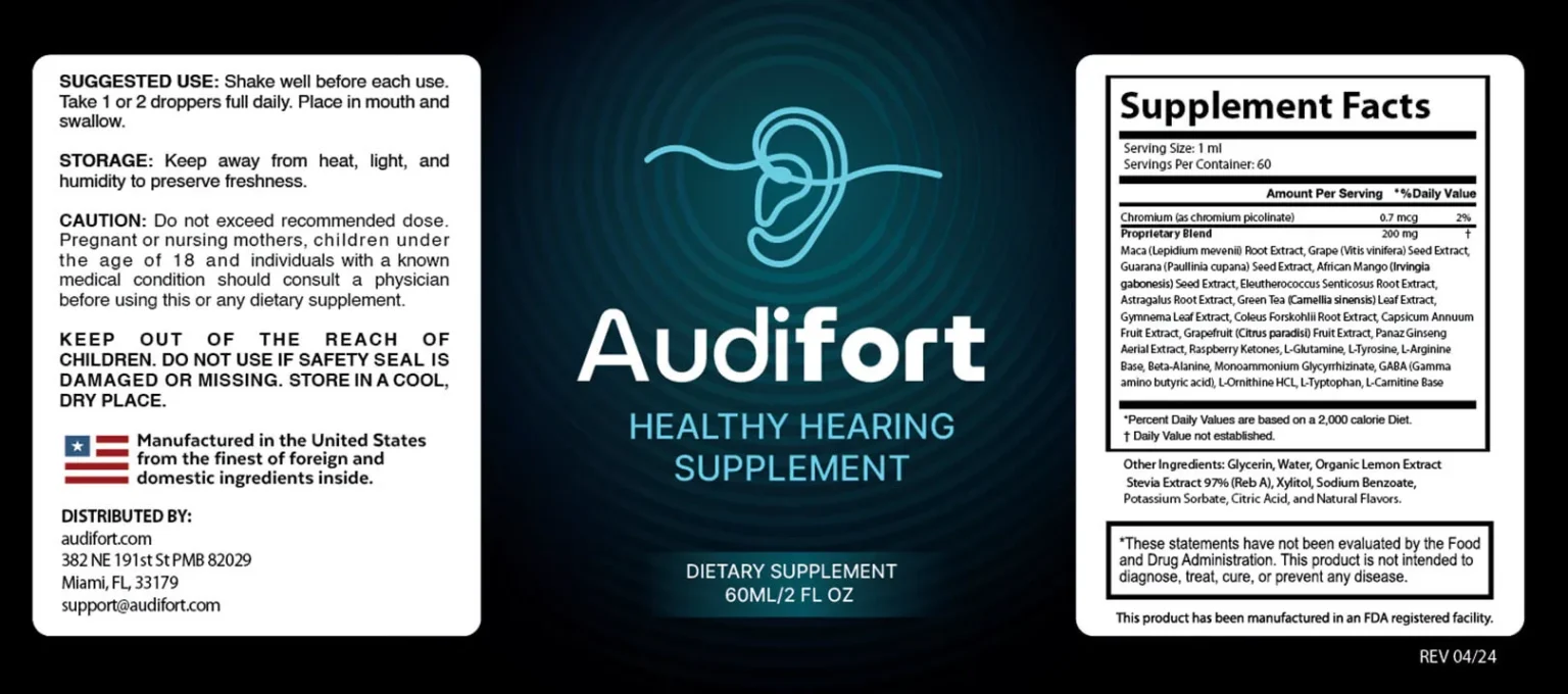 Audifort natural ingredients formula